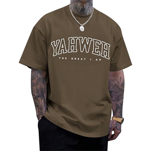 Camiseta de algodón 100% unisex para hombre, camisetas informales de gran tamaño con estampado personalizado y logotipo sólido, camiseta personalizable para hombre - Product Image 3