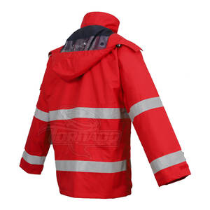 Chaqueta de invierno con capucha con material reflectante desmontable Protección DE SEGURIDAD multibolsillos para entornos de trabajo lluviosos - Product Image 4