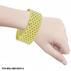 Brazalete de Latón Hecho a Mano con Diseño Geométrico de Diamantes Recortados, Brazalete Ajustable en Tono Dorado para Mujer, Joyería de Banda Ancha - Product Image 2