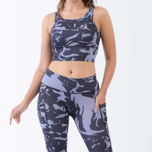 Meilleures ventes 2026 Legging-soutien-gorge une pièce pour femme, confortable, sans couture, en Spandex/Nylon, pour le yoga, la gym et le fitness, avec armatures frontales - Product Image 4