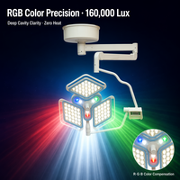 Lampe chirurgicale LED sans ombre de style pétale CE pour bloc opératoire avec puces électroniques de mise au point
