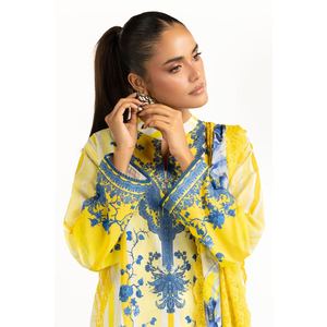Traje de jardín amarillo de 3 piezas para mujer, elegante, moderno, estampado, largo hasta el suelo, transpirable, para cenas y uso diario, OEM/ODM disponible - Product Image 4