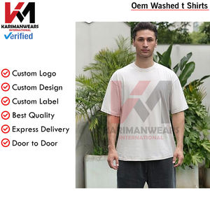 T-shirts en coton surdimensionnés pour hommes coupe ample t-shirt délavé vintage unisexe à manches courtes chemises décontractées hauts style - Product Image 4