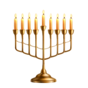 Bougeoir Menorah doré à 9 branches pour Hanoukka Candélabre élégant en métal pour la décoration de la maison et les cadeaux religieux - Product Image 1