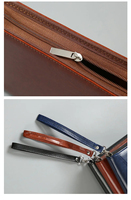 Cuir véritable LPO-0088 Style Vintage Durable Briefcase Portfolio Handle Document Folder Zipper Conference Bag Customized Color
