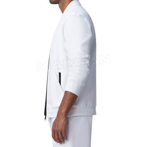 แจ็คเก็ตบอมเบอร์ให้ความอบอุ่นในฤดูหนาวของผู้ชายปกตั้งทำจากผ้าขนสัตว์คุณภาพสูง - Product Image 4