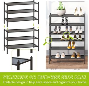 3-Tier Wooden Shoe Rack Premium Stackable Shoe Shelf Storage Organizer for Hallway Closet Living Room Entryway Slipper Organizer - Product Image 3