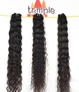 Fabrique de cheveux naturels vierges de temple indien 100%, couleur naturelle, extensions de cheveux humains bon marché à cuticule alignée pour femmes noires - Product Image 4