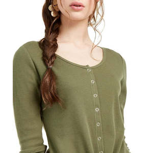 Cardigan termico verde con orlo annodato per bambina Ultra Flirt, taglia Small - Product Image 2