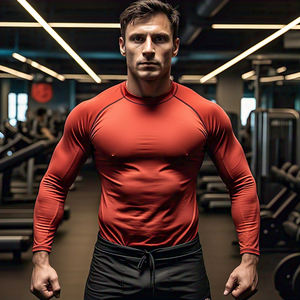 Haute qualité hommes Compression éruption garde hauts respirant plage natation entraînement Fitness porter serré plaine chemise conception - Product Image 5