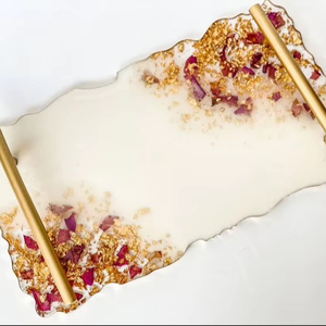 Bandeja de botes con borde de tapa de latón decorativa de mármol y Metal de lujo personalizada, diseño dorado para uso en utensilios de cocina - Product Image 1