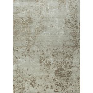Alfombra Kavi Gris y Negra de Lana y Seda de Bambú Anudada a Mano, Diseño Teoría del Caos, Patrón Abstracto Rectangular para Sala de Estar Juvenil, Esk-411 - Product Image 1