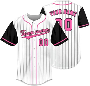 Maillot de baseball personnalisé pour homme, blanc, noir, orange, rayé, à manches courtes, anti-transpiration, vêtements de sport, uniformes - Product Image 4