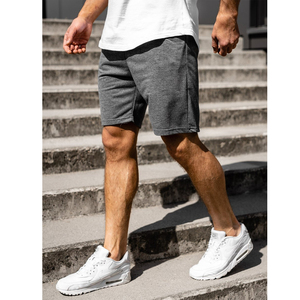 <b>Mens</b> casual <b>fleece</b> <b>shorts</b> with soft cotton blend fabric and elastic waistband comfortable for home or street wear - Product Image 3