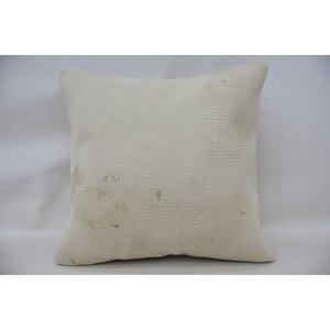 Almohada de lana de retazos Beige Toile, cojín decorativo Vintage de 20x20 pulgadas para sofá, ropa de cama, decoración rústica/primitiva tejida portátil - Product Image 1