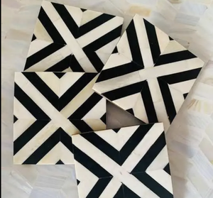 Handmade White Bone Inlay Coaster Available in Other Colors and Patterns Table Ware Coaster <b>Dinner</b> Table Coaster - Product Image 1