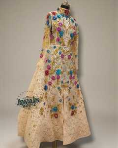 ชุดราตรีหรูหราประดับลูกปัดมุกเพชรคริสตัลแบบยาวถึงพื้นทรงเอไลน์เอวเอ็มไพร์  รุ่นใหม่ล่าสุดปี 2025 ผลิตจากวัสดุที่เป็นมิตรต่อสิ่งแวดล้อม - Product Image 4