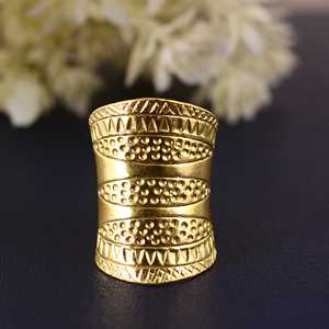 New Arrival <b>Boho</b> Tribal <b>Ring</b> <b>Boho</b> Brass <b>Ring</b> for Women 18k Gold Plated Ethnic Geometric Band <b>Ring</b> for Wholesale/OEM/ODM - Product Image 1