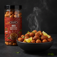 Glee Impex BBQ Tandoori Pittige Makhana 80g Pot Geroosterde Vossennoten Halfzacht Glutenvrij Hoog Eiwitrijk Vezelrijk Gezonde Snack Indiaas