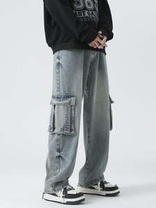 กางเกงยีนส์ทรงตรงสไตล์อเมริกัน แบรนด์ดัง ดีไซน์หลวม ระบายอากาศได้ดี มีกระเป๋าหลายช่อง เหมาะกับฤดูใบไม้ร่วง ลุคเท่ๆ สไตล์ลำลอง - Product Image 2