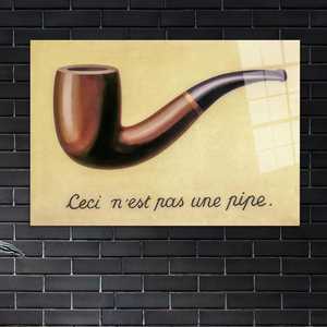 Art sur toile sur le thème de la philosophie surréaliste : « Ceci n'est pas une pipe », Art sur verre trempé - Product Image 1