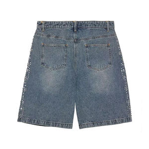 Último diseño Hombres Denim Short de alta calidad Transpirable cómodo Venta caliente Top trending Hombres Denim rhinestone Short - Product Image 2