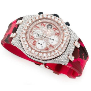 Montre en diamant Moissanite VVS de qualité supérieure, bijoux de mode, montre sertie de diamants - Product Image 3