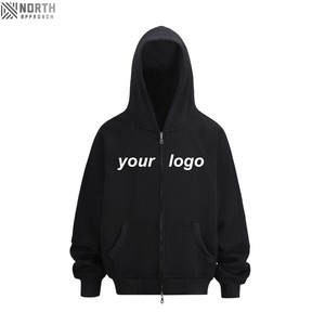 Broderie recadrée de haute qualité sweat à capuche en détresse surdimensionné Logo personnalisé Boxy Fit pull récolte lavé pour l'hiver 450 gsm sweats à capuche - Product Image 2