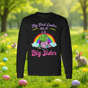 My First <b>Easter</b> As A <b>Big</b> Sister Cute Bunny <b>Egg</b> Hunt Long Sleeve T-Shirt Kids - Product Image 3
