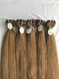 100% exportation de qualité supérieure vison cambodgien temple indien Remy vierge 20 ''couleur #8 faisceaux droits Extension fournisseur indien - Product Image 4