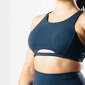 High Neck Style Fit <b>Racer</b> Back Bindingless Hem Womens Breathable Medium-Support One Piece Starry Night Sports <b>Bra</b> - Product Image 4