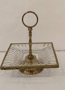 Plateau de luxe à deux étages en verre et métal pour les collations de mariage, support à gâteau, service, design moderne, multifonctionnel, haute qualité - Product Image 2