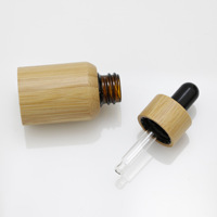 Avoir en stock Pipettes en verre ambré bambou flacon compte-gouttes 10ml 30ml 50ml flacon d'huile essentielle en verre avec couvercle compte-gouttes