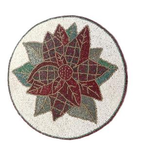 Napperon perlé floral fait à la main en satin pour la maison décorations de table à manger pour banquets - Product Image 1