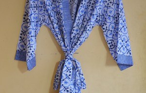 ชุดแฟชั่นที่กำหนดเองพิมพ์แขนยาวโบฮีเมียนลำลองผู้หญิงแจ็คเก็ตกับเข็มขัด - Product Image 4