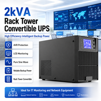 Onduleur 2kVA Rackable Convertible à Haute Efficacité avec Protection AVR Intelligente, Surveillance LCD et Alimentation de Secours à Onde Sinusoïdale Pure