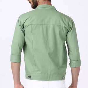 แจ็คเก็ตยีนส์ทรงสลิมฟิตแบบลำลอง แจ็คเก็ตยีนส์ผู้ชายแบบคอตั้ง - Product Image 4