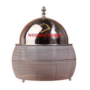 Calentador de Comida Metálico Decorativo para Bodas, Diseño Personalizado, Nuevo y Lujoso, Cazuela Redonda, Olla Caliente Metálica para Bodas - Product Image 5