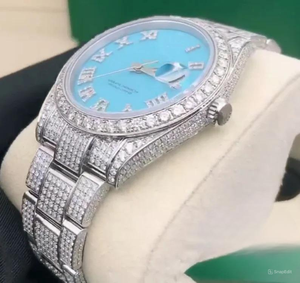 Reloj Mecánico Personalizado con Moissanita VVS, Pasa el Test de Diamantes, Engaste Hecho a Mano, Reloj de Pulsera de Lujo con Incrustaciones de Diamantes para Hombre - Product Image 6