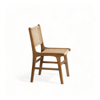 Chaise de salle à manger pliable en bois massif de style Mid-Century Modern avec dossier pour hôtel, chambre, extérieur, salon, jardin
