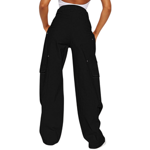 Pantalon cargo à poches multiples pour femmes Pantalon haut de gamme à coupe ample et taille haute pour streetwear - Product Image 2