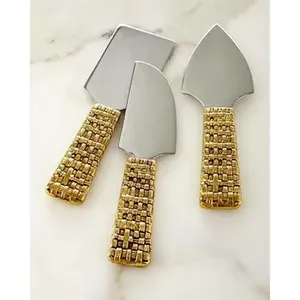 ชุดมีดหั่นชีสแบบมีด้ามจับทำจากสแตนเลสสตีล4ชิ้นเครื่องครัวที่สมบูรณ์แบบของขวัญแต่งงาน - Product Image 3