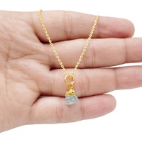 Pendentif artisanal en aquamarine brute RATNARACHIT, breloque goutte pierre de naissance de mars pour colliers et bracelets, fournitures de fabrication de bijoux
