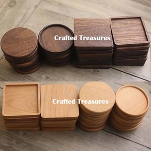 Vente en gros de sous-verres ronds et carrés pour boissons au thé personnalisés sous-verres en bois d'acacia et en marbre ensemble de sous-verres en bois de marbre - Product Image 5