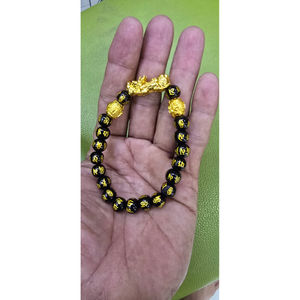 Hot Selling Genuine Black Obsidian <b>Bracelet</b> Gold Six Words Pixiu Love Polished Wealth Luck Enhancement Feng Shui <b>Healing</b> Gift - Product Image 6