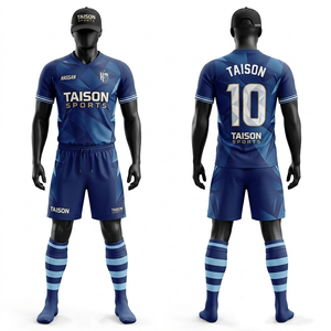 Uniforme de Fútbol para Hombre, Tela de Poliéster de 150 GSM que Absorbe la Humedad, Paneles Geométricos Beige, Verde y Naranja, Kit de Uniforme con Estampado Personalizado - Product Image 2