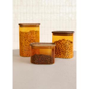 Tarro de Cristal Ámbar Rectangular Acacia 900ml - Product Image 2