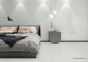 Azulejos de porcelana esmaltada antibacteriana sólida gris Crema Marfil de diseño italiano moderno antideslizante para Hotel apartamento centro comercial escuela - Product Image 3