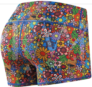 New Logo Embroidered Stretchy Printed <b>Shorts</b> With Customizable Design <b>Women</b> <b>Booty</b> <b>Shorts</b> For Yoga Workout's - Product Image 4