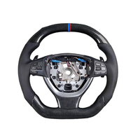Volant de voiture personnalisé à fond plat en fibre de carbone avec LED pour BMW E46 M3 Touring Coupé Ci Xi 2000 2001 2002 2003 2004 2005